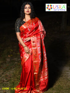 Pure Red swarnachari silk saree