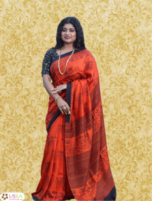 Red Printed Silk Sarees