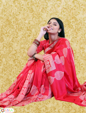 Red Printed Silk Sarees