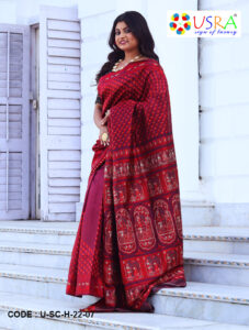 Maroon Color Swarnachair Silk Saree by USRA