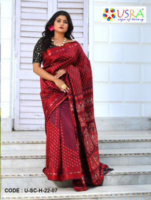 Maroon Color Swarnachair Silk Saree