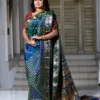 All over Swarnachair Silk Saree with Blue Color