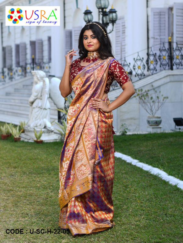 Pale Brown Swanchari silk saree