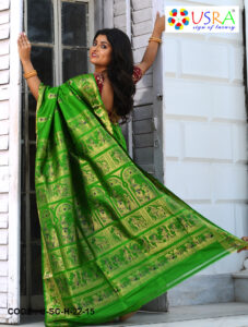 Green Swarnachair Silk Saree by USRA