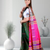 Panna Green Dual tone Biswa Bangla Saree Side