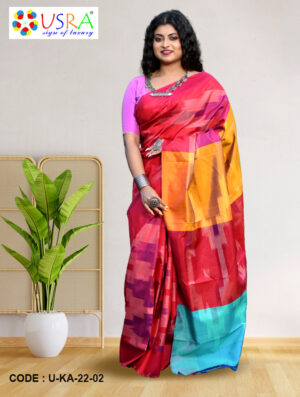 red-and-yellow-pure-silk-katan-3d-saree