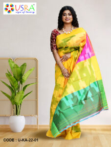 yellow-and-green-pure-silk-katan-3d-saree