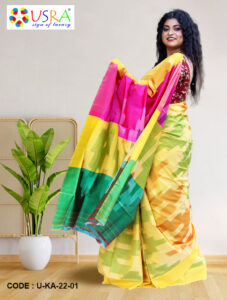 yellow-and-green-pure-silk-katan-3d-saree-side